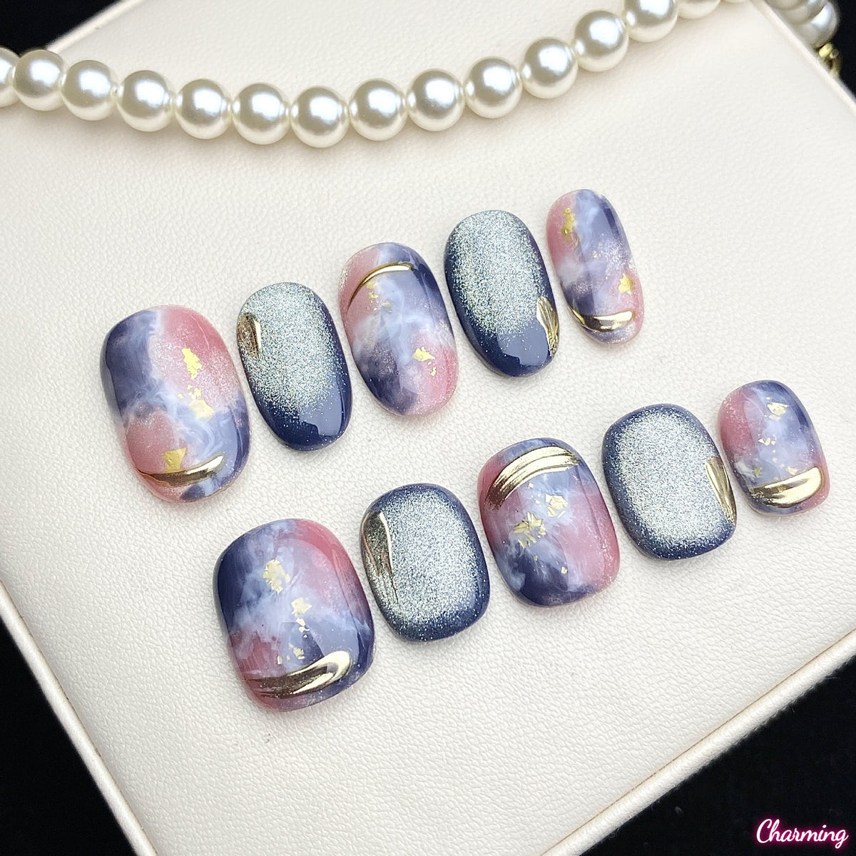 Violet Stardust / Handmade Nailsems