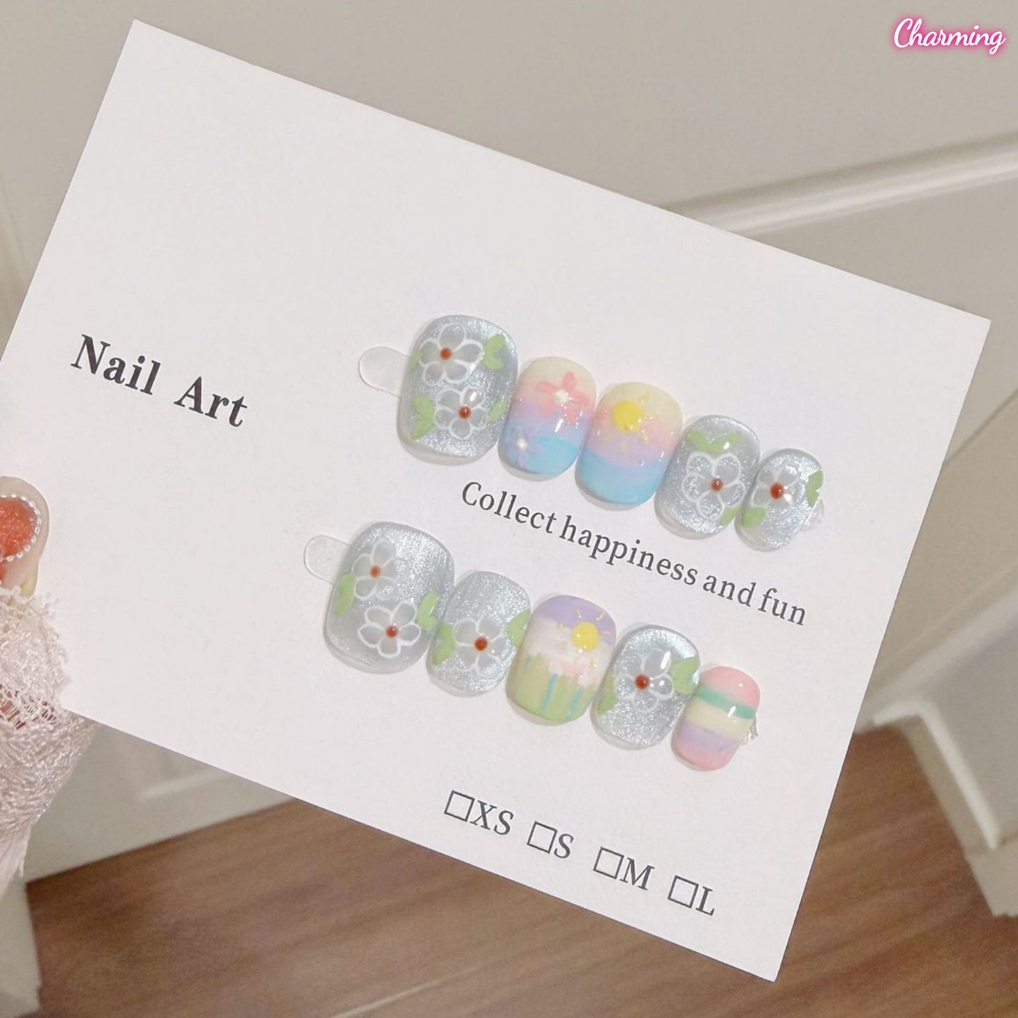 Rainbow in Bloom / Handmade Nails