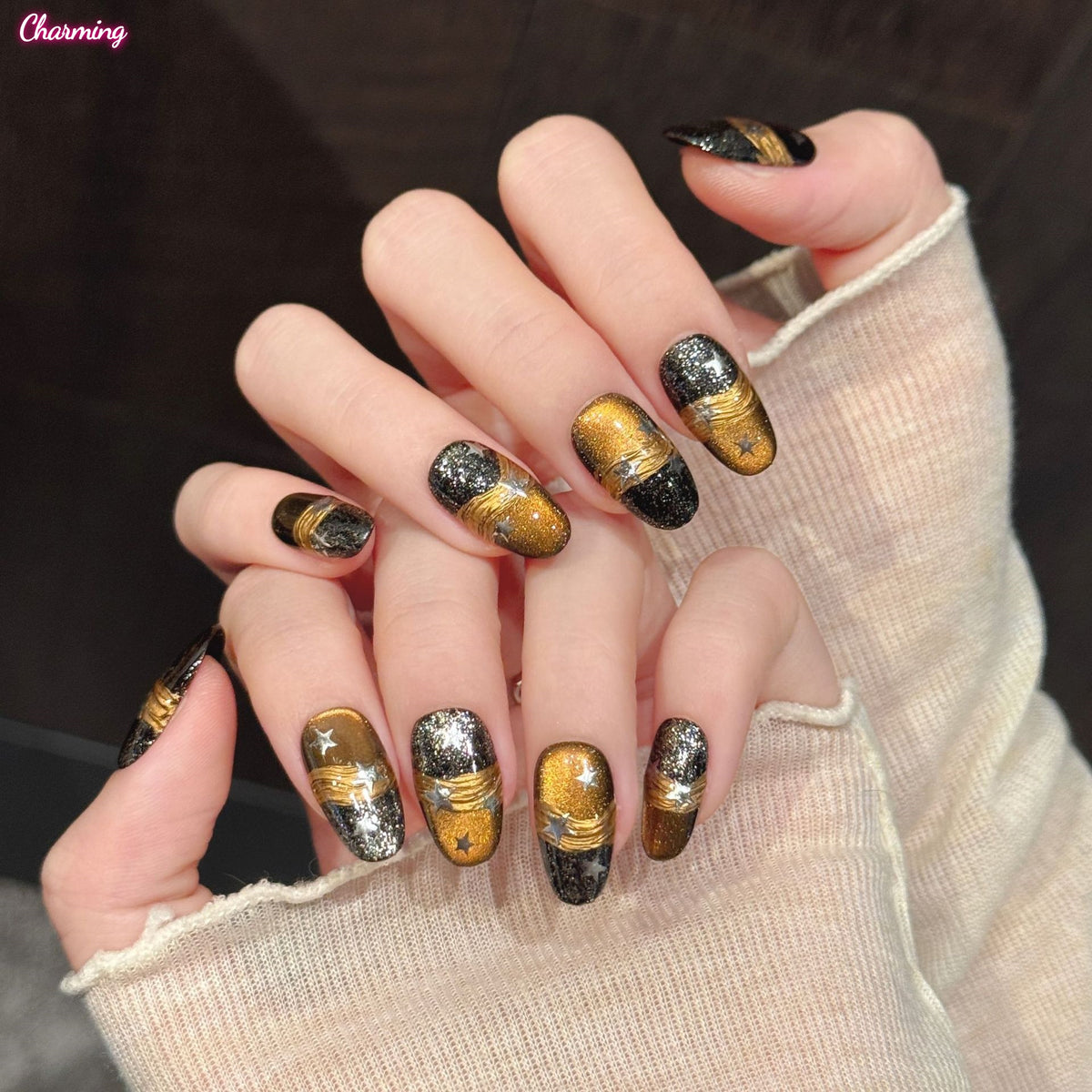 Silver Star Coil / Handmade Nails