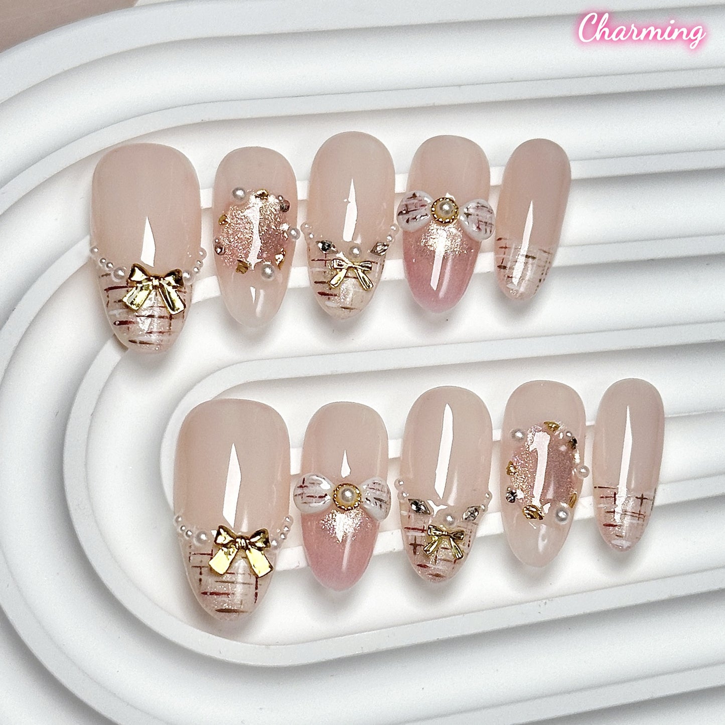 Champagne Shimmer / Handmade Nails