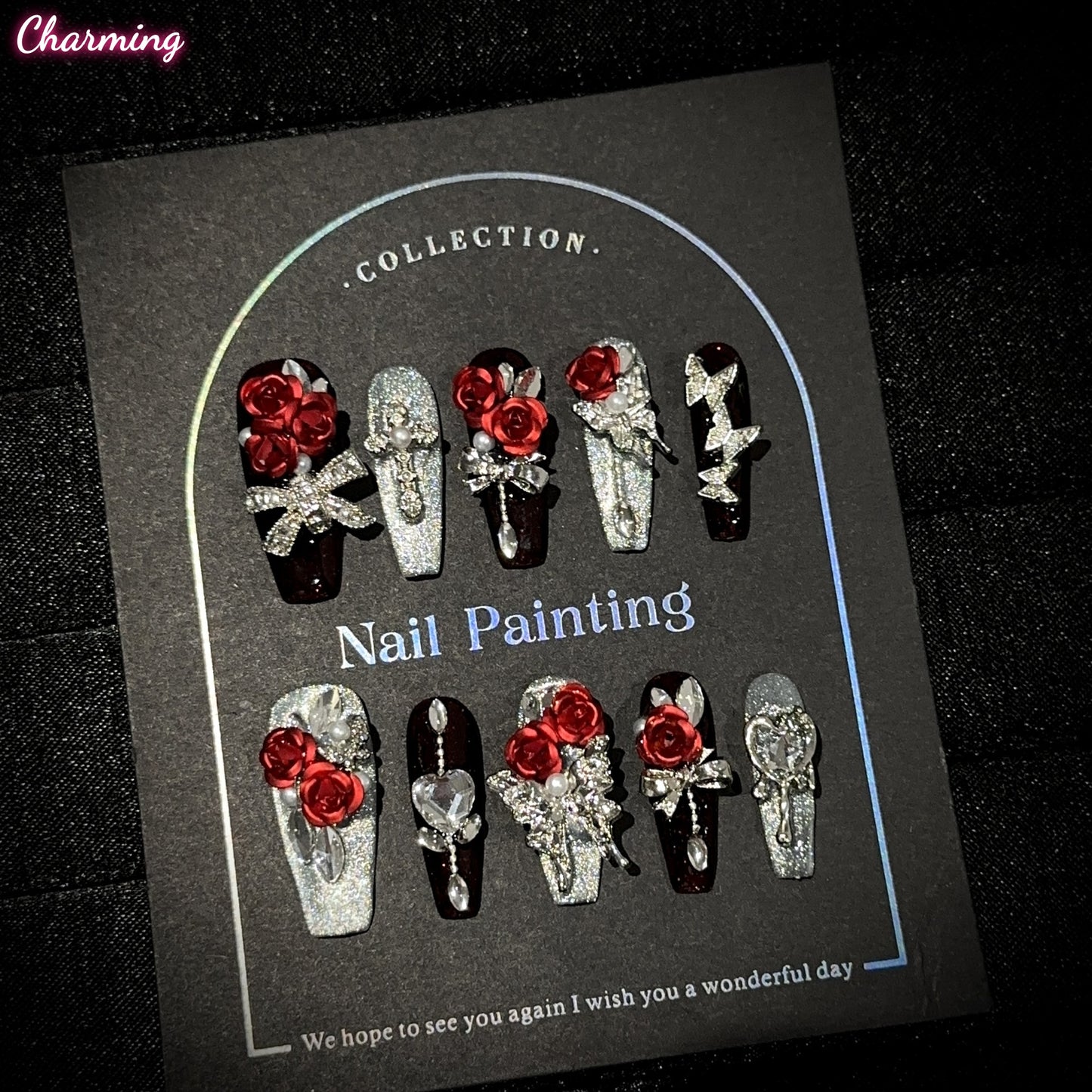 Nocturnal Rose / Handmade Nails