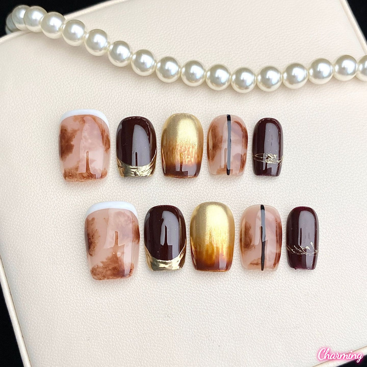 Gilded Fall Haze / Handmade Nailsems