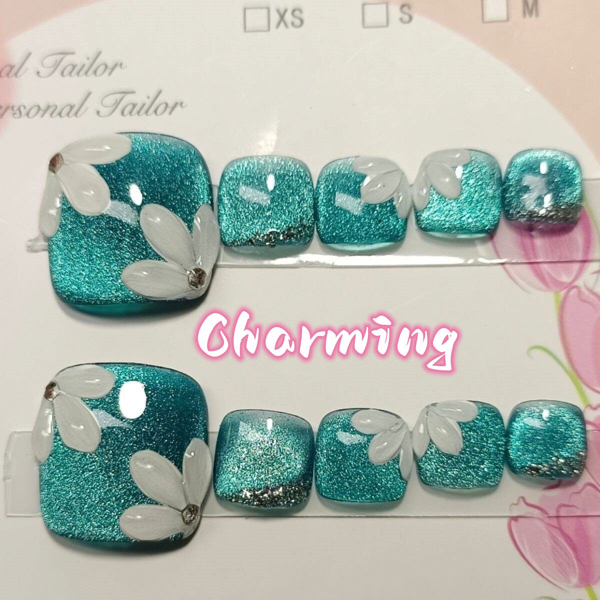 Pure Handmade Foot Nail Art-D