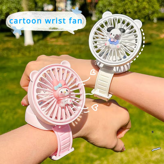 Cute cartoon strong wind silent watch fan