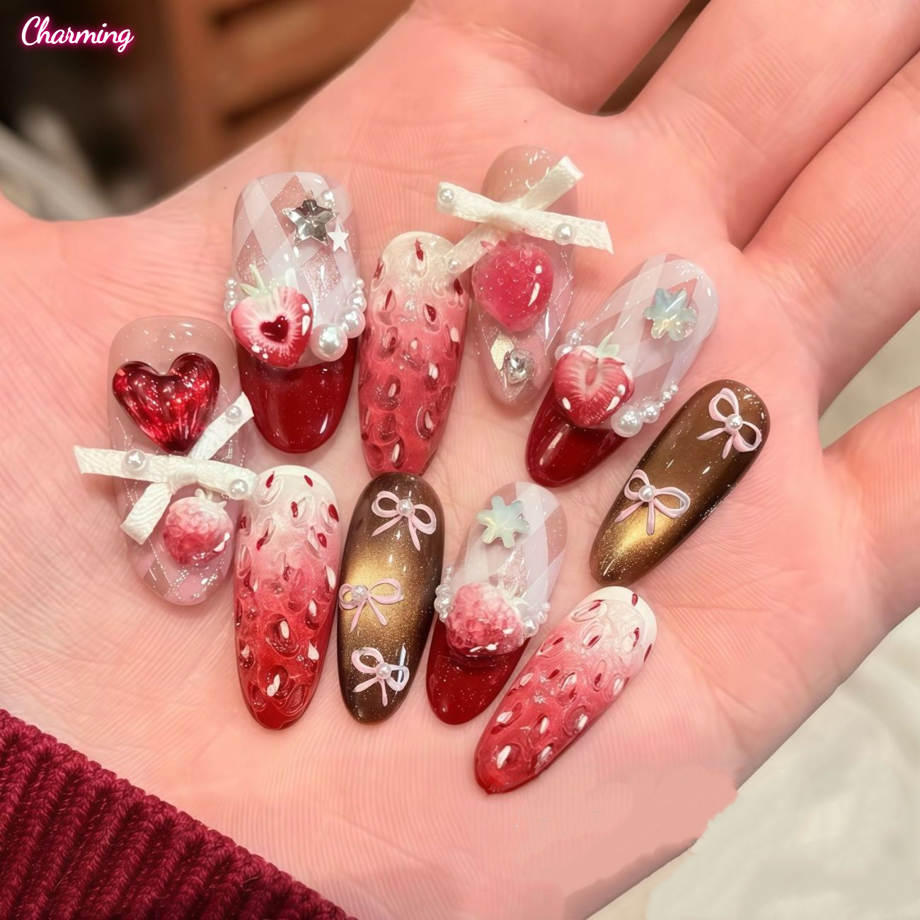 Strawberry / Handmade Nails