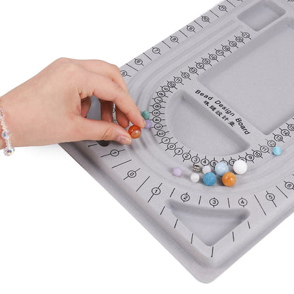 Gray Flocked Bead Board For DIY Beading Jewelry